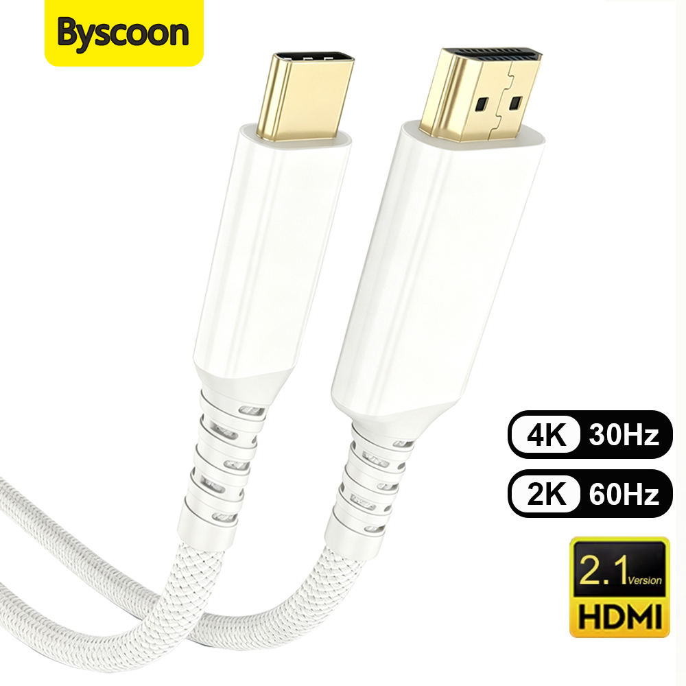 Hdmi Cable 2.1 - USB-C zu HDMI Kabel Weiß 4K@30Hz