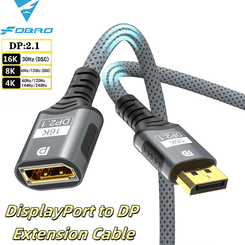 Hdmi Cable 2.1 - 16K DP 2.1 Verlängerungskabel 80Gbps HDR