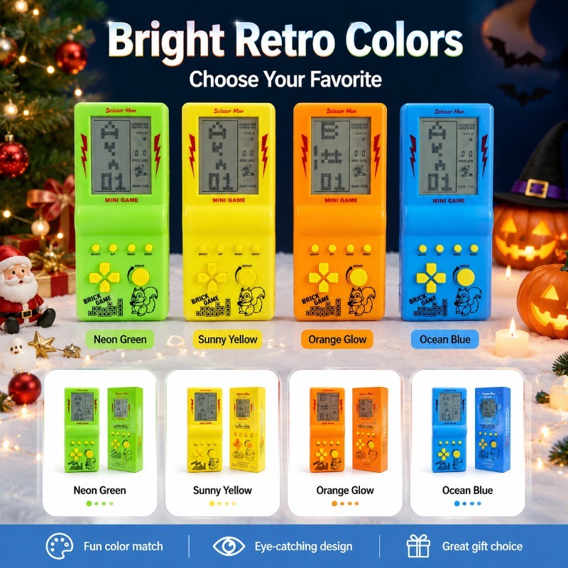 Gaming Console Years - 4-Zoll Großbildschirm Retro-Handheld-Spielgerät Klassisches Tetris Tragbare