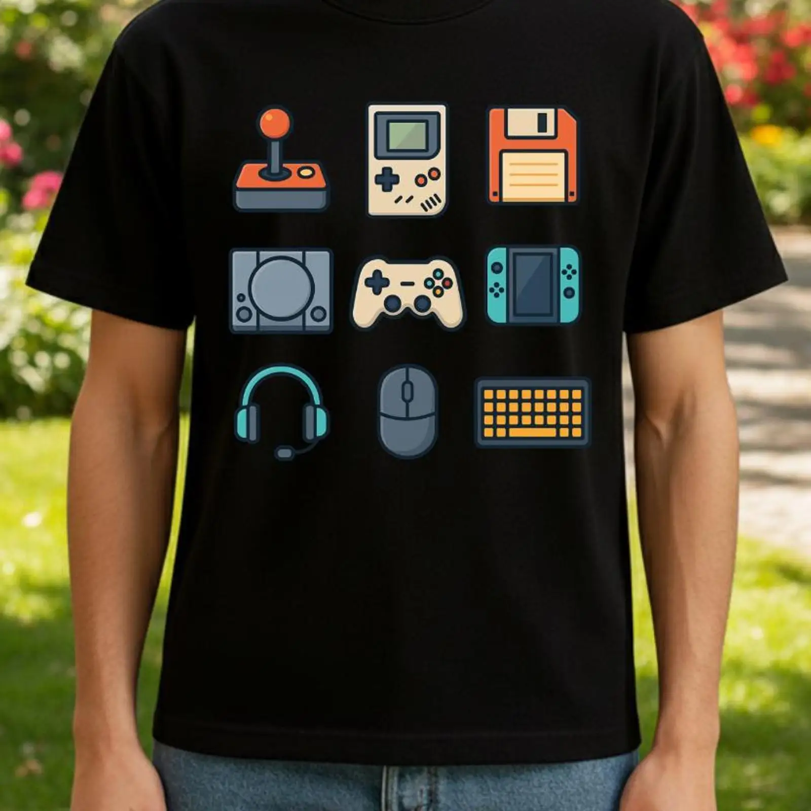 Gaming Console Icon - Retro-Gaming-Icons T-Shirt, klassischer Konsolen-Controller, Vintage-Pixel-Art, Gamer,
