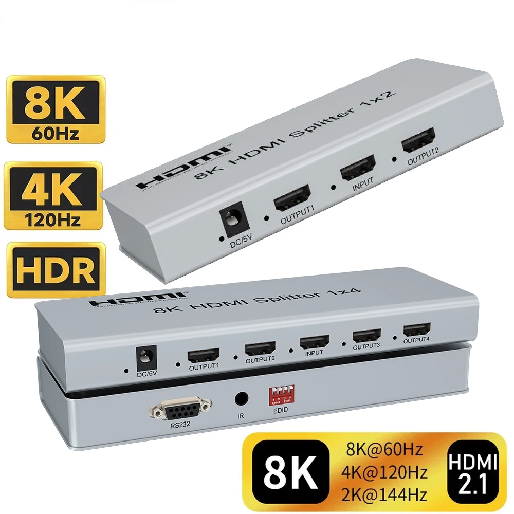 Hdmi Cable 2.1 - 8k hdmi 2,1 splitter 1x2 1x4