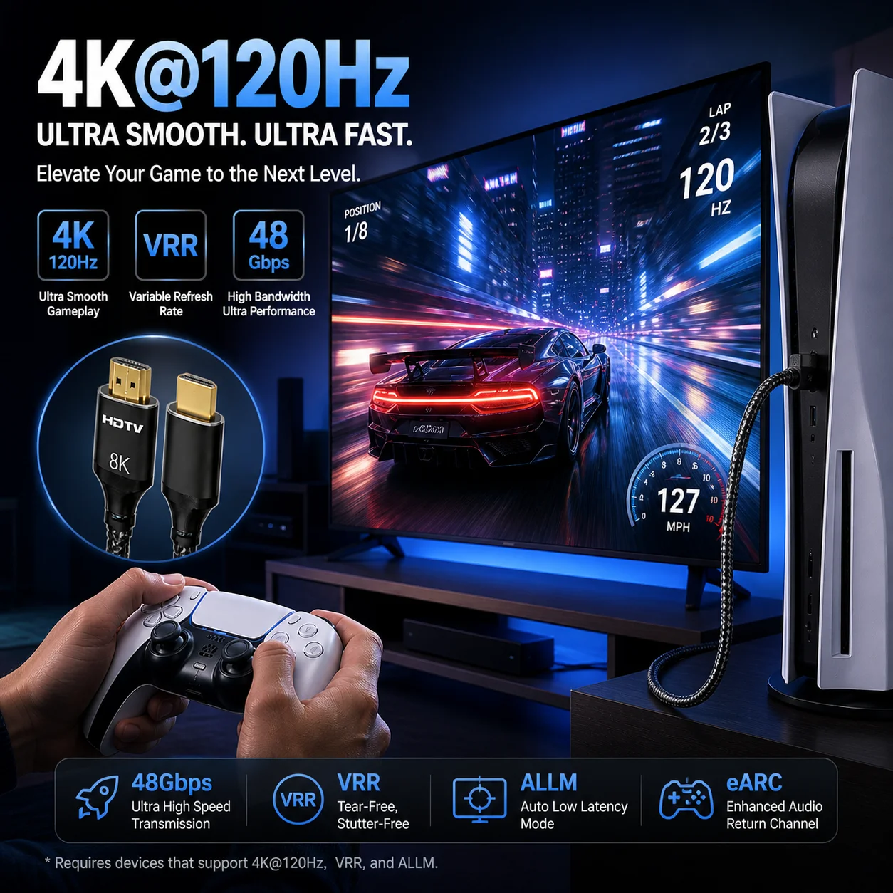 8K HDMI zu HDMI 2.1 Kabel 48Gb – Hdmi Cable 2.1 Bewertung und Preis