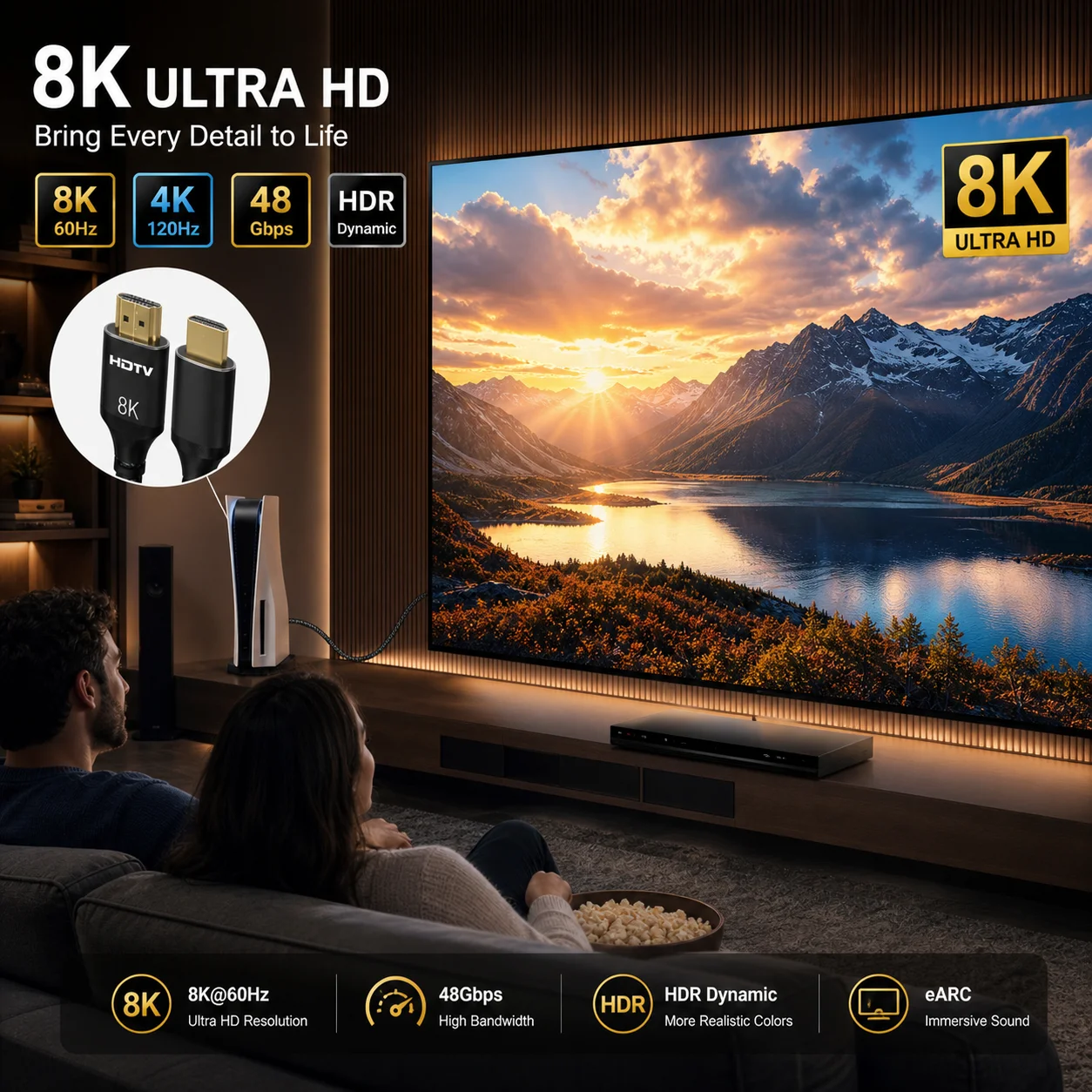 8K HDMI zu HDMI 2.1 Kabel 48Gb – Hdmi Cable 2.1 Bewertung und Preis