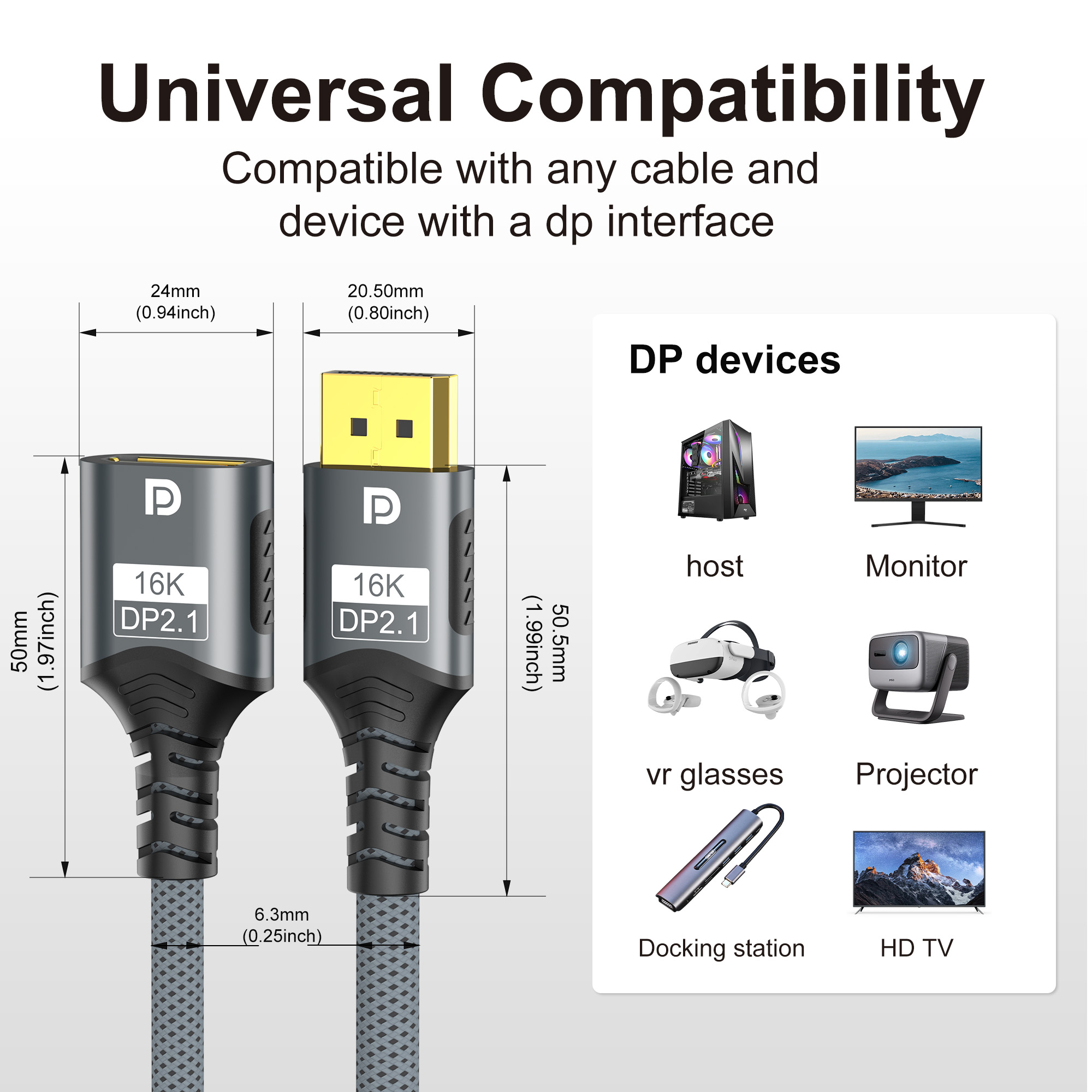 16K DP 2.1 Verlängerungskabel  – Hdmi Cable 2.1 Bewertung und Preis