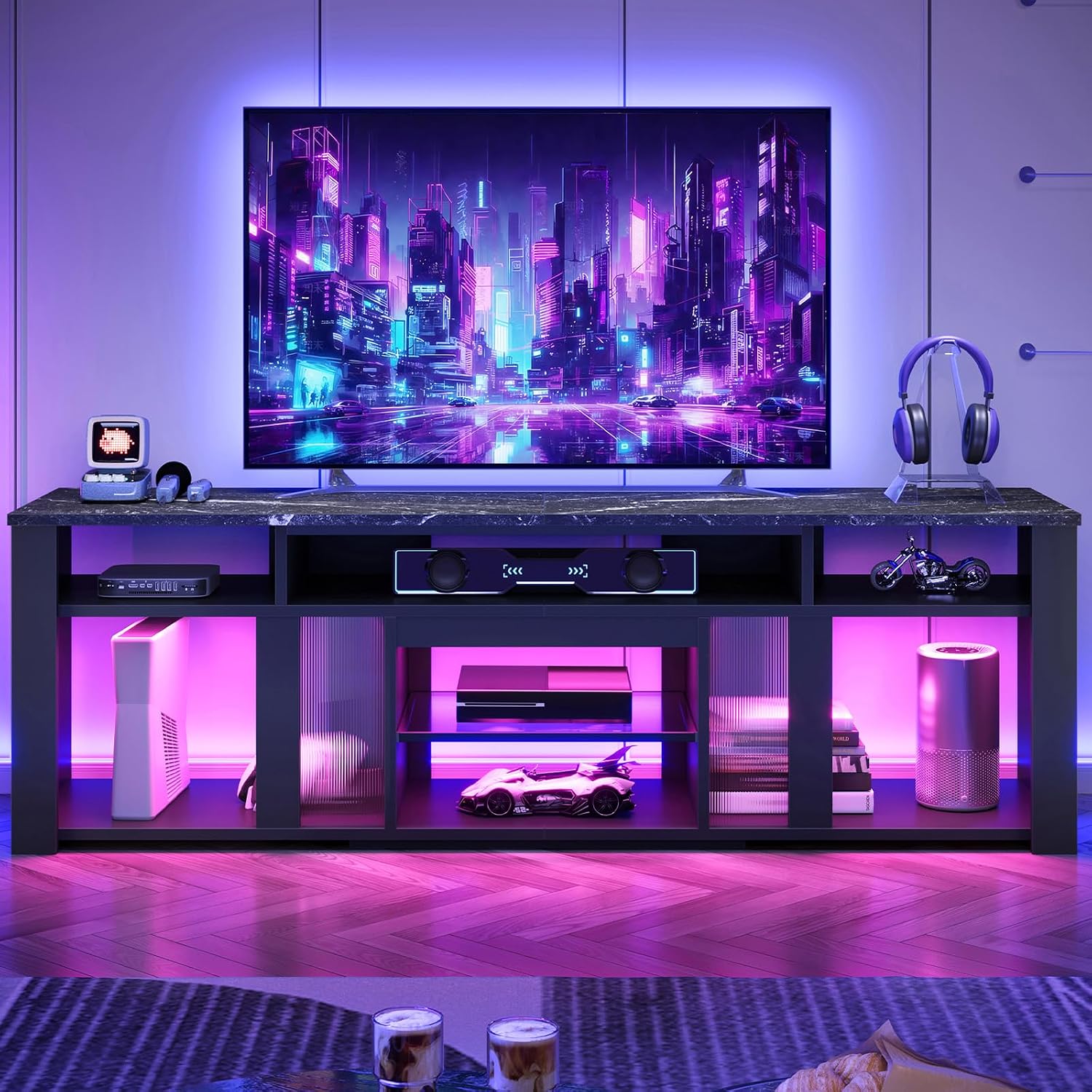 80 Zoll TV-Ständer, Unterhaltu – Gaming Console Tv Stand Bewertung und Preis
