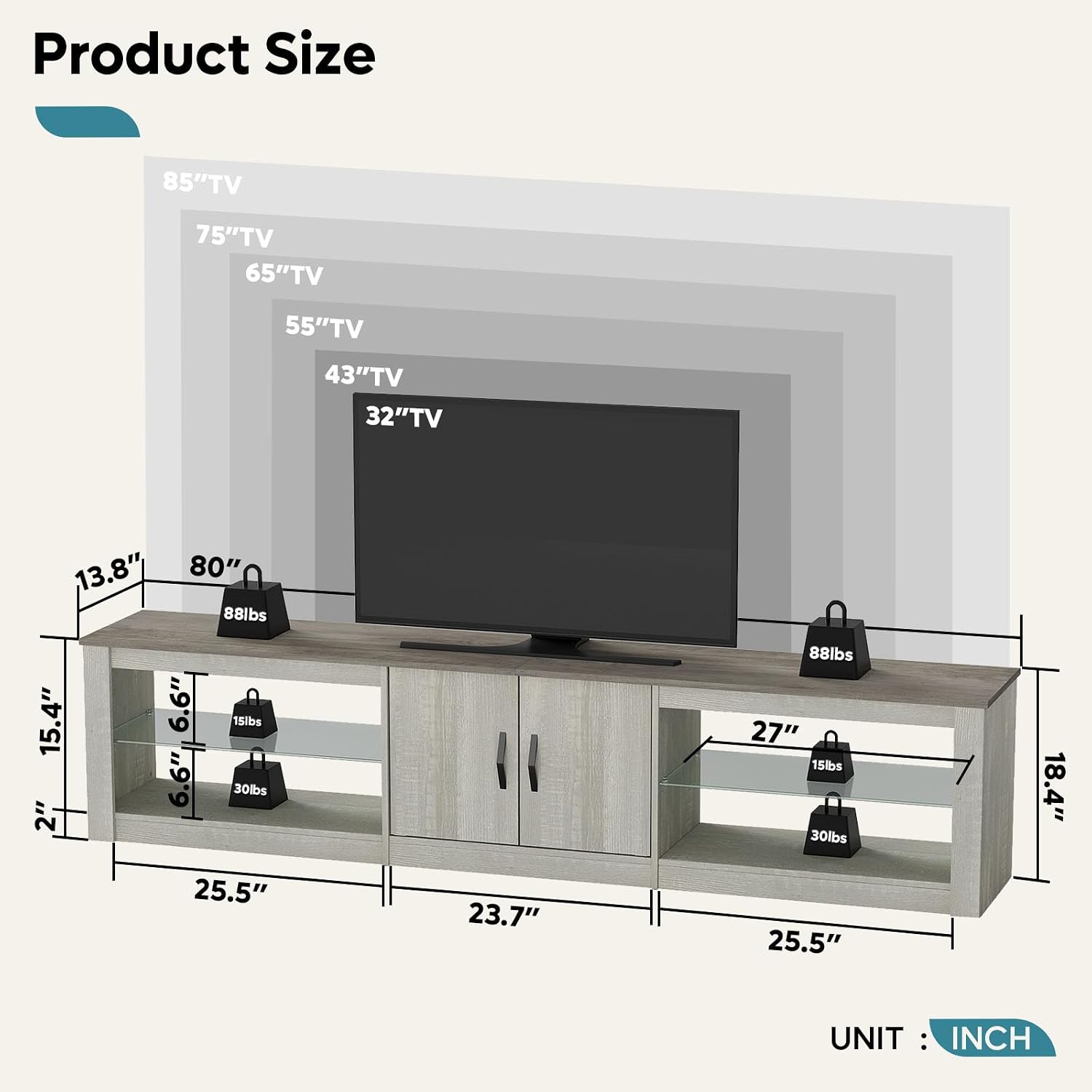 80-Zoll-TV-Ständer für 75-86-Z – Gaming Console Tv Stand Bewertung und Preis